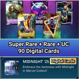 Topps Marvel Collect Midnight '25 Super Rare+Rare+UC 90 Cards - Picture 1 of 1