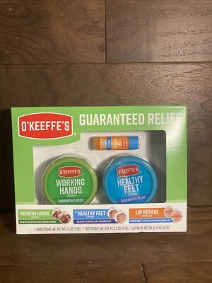 NUEVO O'Keefe's Working Hands 3.4 OZ Healthy Feet 3.2 OZ Set de Regalo de Bálsamo Reparador de Labios Foto 1 de 4