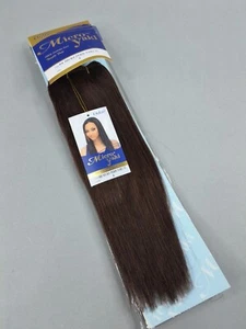 12" Micro Perm Yaki #4 Dark Brown Straight 100% Human Hair Extensions - Picture 1 of 5