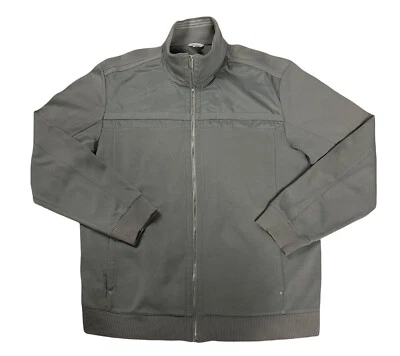 Chaqueta deportiva vintage Calvin Klein para hombre talla XL con cremallera gris logotipo cuello falso Foto 1 de 4