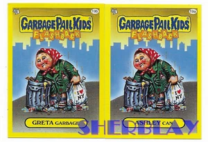 Tarjeta Garbage Pail Kids Flashback Series3 2011 19a Ashley Can y Greta Garbage 19b - Imagen 1 de 1