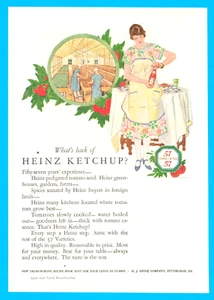1926 Heinz Ketchup catsup STAMPA ANNUNCIO pomodoro giardino insalata ricetta offerta - Foto 1 di 3