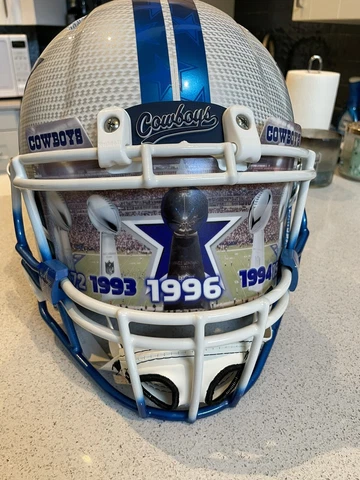 DALLAS COWBOYS Riddell AMERICAS TEAM 5 Super Bowl FULL SIZE HYDRO DIPPED HELMET Cover