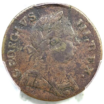 1787 V 20-87C R-6 PCGS VF Details Machin's Mills Colonial Copper 1/2p - Image 1 of 3