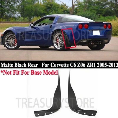 For Chevy Corvette C6 Z06 ZR1 2005-2013 Matte Black Rear Splash Guards Mud Flaps - Image 1 of 4