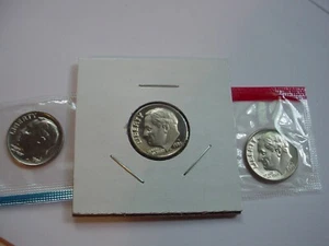 1981 Roosevelt Dimes D&P Mints W/Sweet Proof Coin Included 3 Coins total! 0 S&H! - Picture 1 of 2