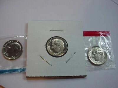 1981 Roosevelt Dimes D&P Mints W/Sweet Proof Coin Included 3 Coins total! 0 S&H! - Image 1 of 2
