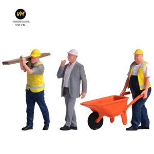 3pcs 1/50 1/64 Construction Worker Scene Prop Model Doll F Vehicle Action Figure - Picture 1 of 21