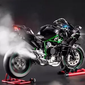 New 1:6 Kawasaki H2R Bootable Sprayable Dynamic Metal Motorcycle Model kids gift - Picture 1 of 6