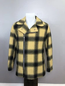 Vintage Schott Wool Moto Jacket Plaid Mens M - Picture 1 of 7