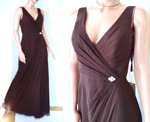 David Tutera/Gather&Gown Catherine Bridesmaid Formal Gown Dress MINK Brown~4~NWT - Picture 1 of 10