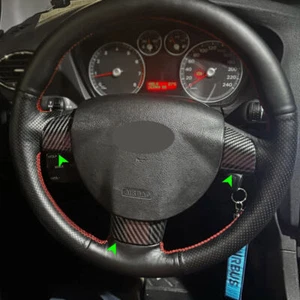 Carbon Fiber Interior Steering Wheel Cover Trim For Ford Focus 2 MK2 2005-2011 - Picture 1 of 3