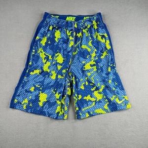 Nike Active Gym Shorts Medium Blue Green Geometric Camouflage Pockets - Picture 1 of 10
