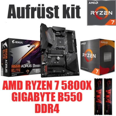 PC Bundle Aufrüstkit Gaming Set AMD Ryzen 7 5800X + B550 Mainboard + 32GB DDR4 - Bild 1 von 4