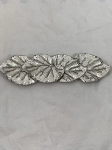 Vintage 80er Jahre GÜRTELSCHNALLE Blattform Silberfarben Metall. Rückenschließe. gebraucht - Bild 1 von 7