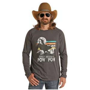 Camiseta Gráfica P8-2617 Rock & Roll Para Hombre Dale Brisby LSleeve POW POW Carbón - Imagen 1 de 1