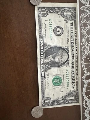 1 Dollar Bill Star Note 2017A Series A03280886*  - Image 1 of 4