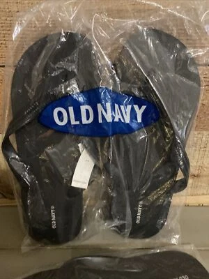 Old Navy Mens Flip Flops Nwt Black Summer Shower SIZES 6-7 AND 8-9 - Image 1 of 4