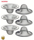 6pcs Stainless Steel Sink Strainer - Mesh Drain & Hair Catcher for Bathroom