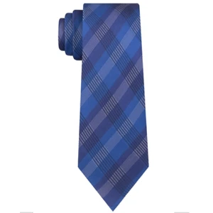 Corbata para hombre Kenneth Cole REACTION cuello delgado a cuadros - azul - 3" de ancho - Imagen 1 de 1