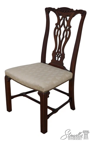 F60248EC: HICKORY CHAIR CO Carved Mahogany Chippendale Side Chair Cover