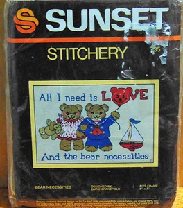 Sunset "Bear Necessities" Stitchery 5 x 7" #735 - Picture 1 of 2