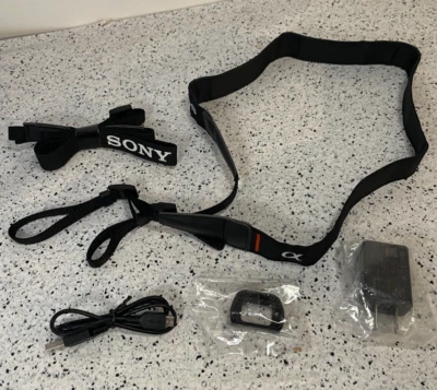 SONY a6000 6300 NEX-6 NEX-7 Accessory Kit (Eye Cup, wrist strap, charger+cord) - Image 1 of 4