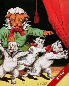 SELTSAM & GRUSELIG STARREN KATZE KÄTZCHEN HAUSTIER TIER KUNST GEMÄLDE ECHTER LEINWANDDRUCK - Bild 1 von 4