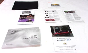 2021 CHEVROLET BOLT EV OWNER MANUAL 6 PIECE SET & BLACK CANVAS CASE.  OEM.  MINT - Picture 1 of 7