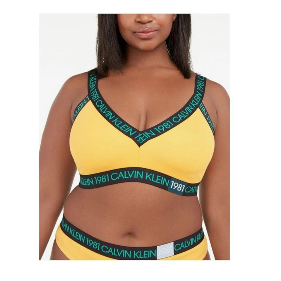 Bralette Trippy Calvin Klein Plus 1981 algodón audaz sin forro talla 2X Foto 1 de 1