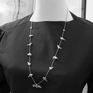 Collar Fetiche Líquido De Colección Firmado STERLING Zuni Nativo Americano Suroeste - Imagen 1 de 7