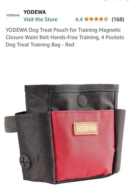 Bolsa de golosinas para perros para entrenamiento cierre magnético cinturón entrenamiento, 4 bolsillos perro Foto 1 de 3