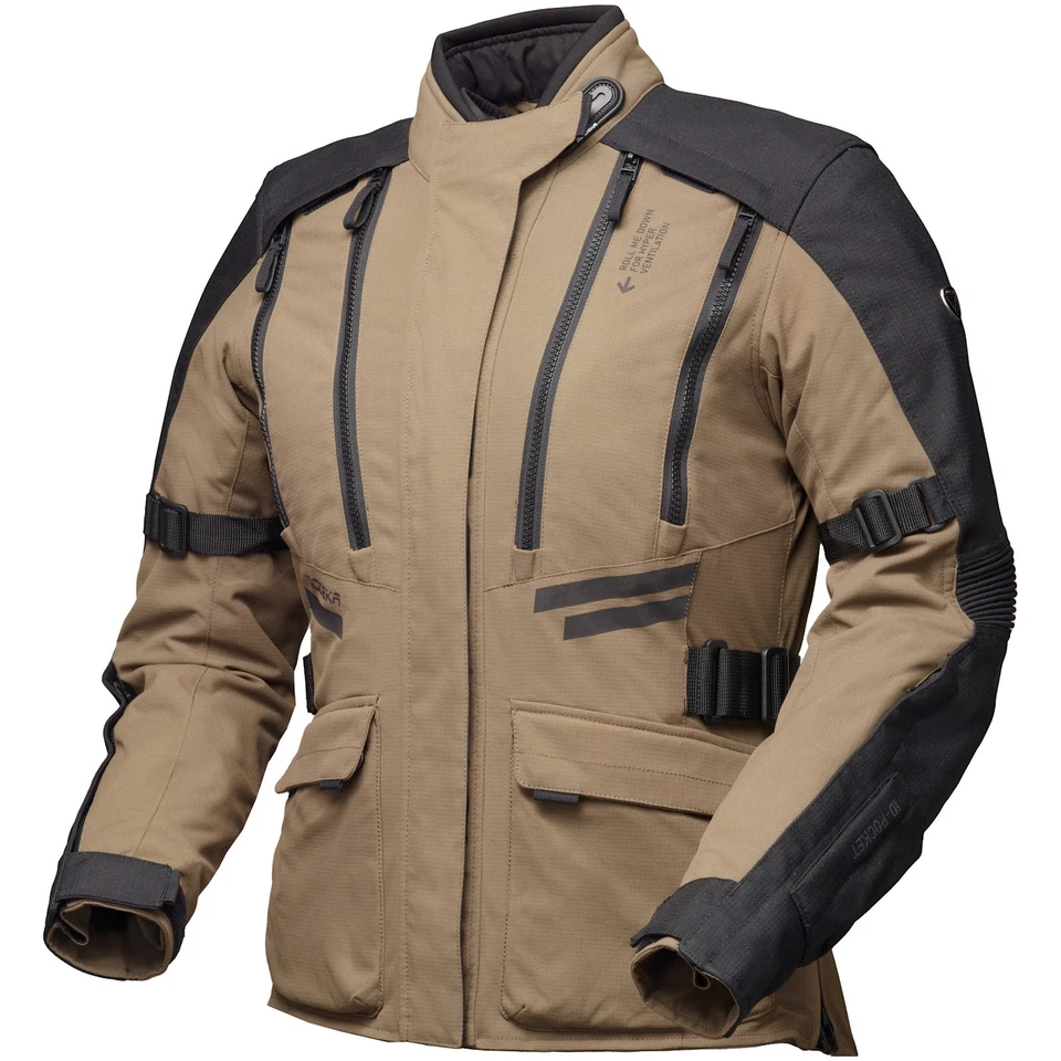 Modeka Lucano Textiljacke safari / schwarz 3‑in‑1 Motorradjacke - Bild 1 von 1