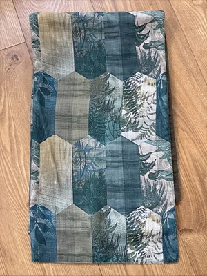Habitat Table Runner Green Patchwork Fern Pattern 220cm x 33cm - Image 1 of 4