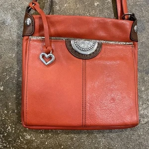 Brighton Shiloh AFRICANZ Crossbody Orange Leather Shoulder Bag Purse - Picture 1 of 14