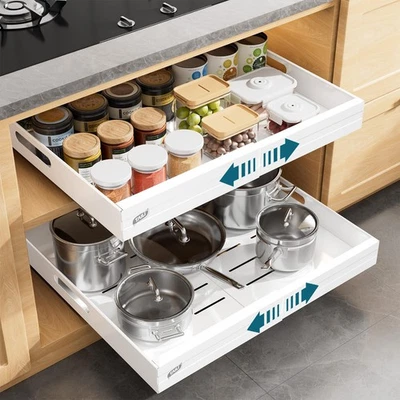 Paquete de 2 organizadores de gabinete extensibles, ancho ajustable 12,05"-20,4", 2... Foto 1 de 4