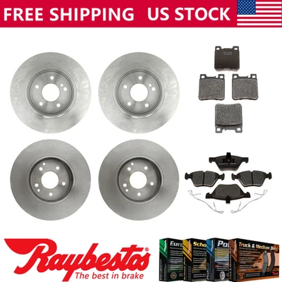 Rotores de freno delanteros traseros y pastillas de freno metálicas para Mercedes-Benz CLK430 1999-2000 Foto 1 de 4