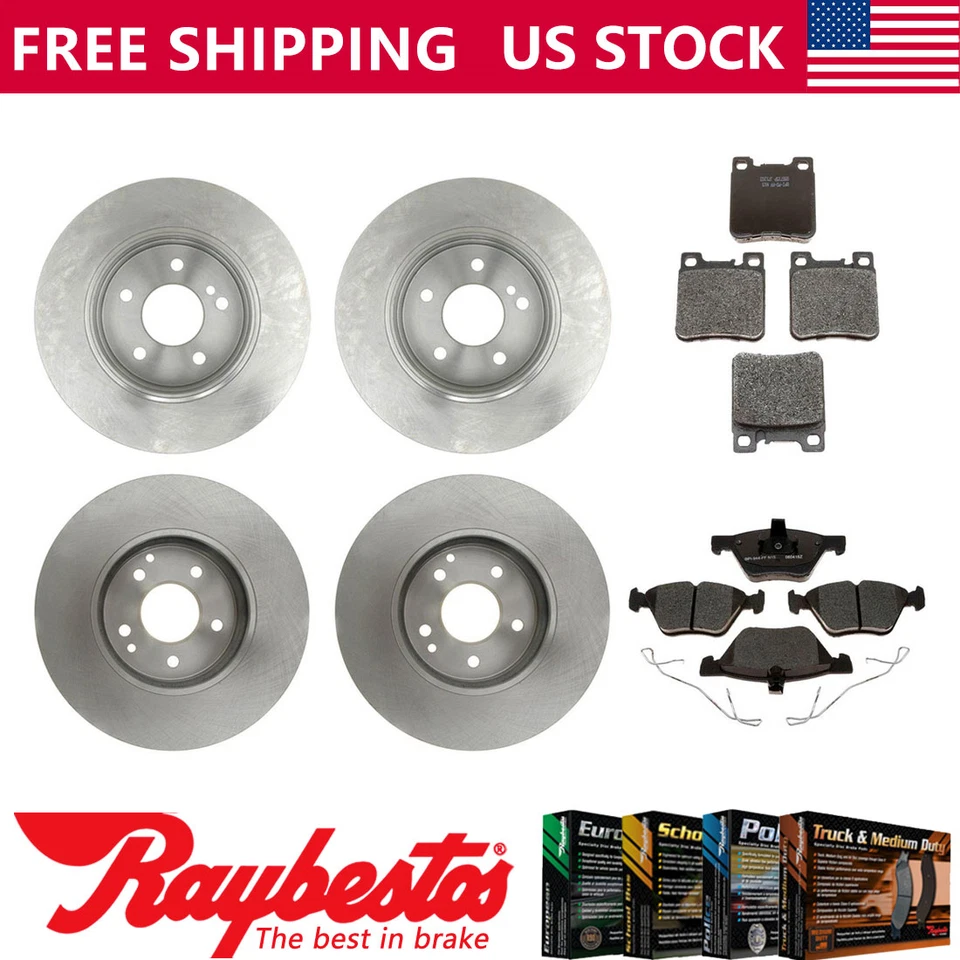 Rotores de freno delanteros traseros y pastillas de freno metálicas para Mercedes-Benz CLK430 1999-2000 Foto 1 de 4