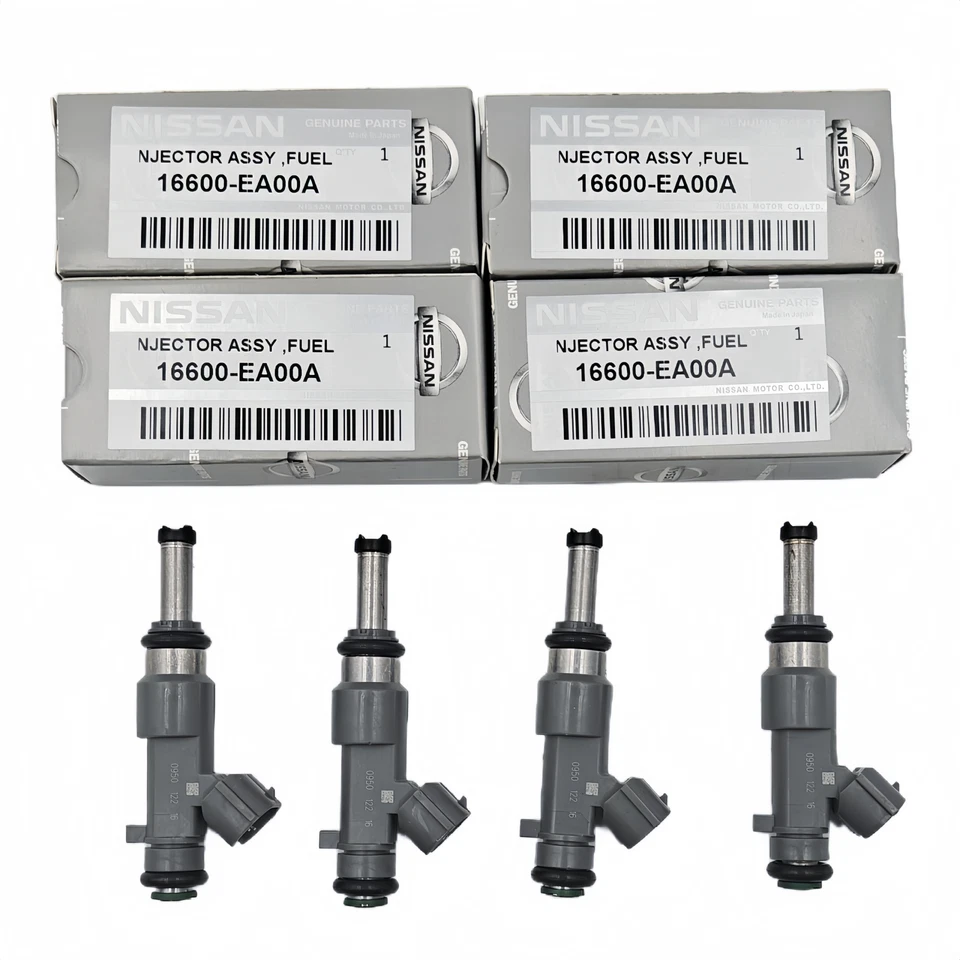 4x Inyector de combustible OEM 16600-EA00A para Nissan Frontier 2005-2019 4 cilindros 2,5 L QR25DE Foto 1 de 4