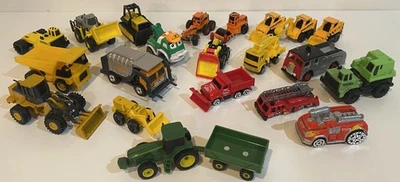 Construction Toy Vehicles LOT of 22 Diecast Trucks Tonka Maisto Ertl Fire Digger - Image 1 of 4