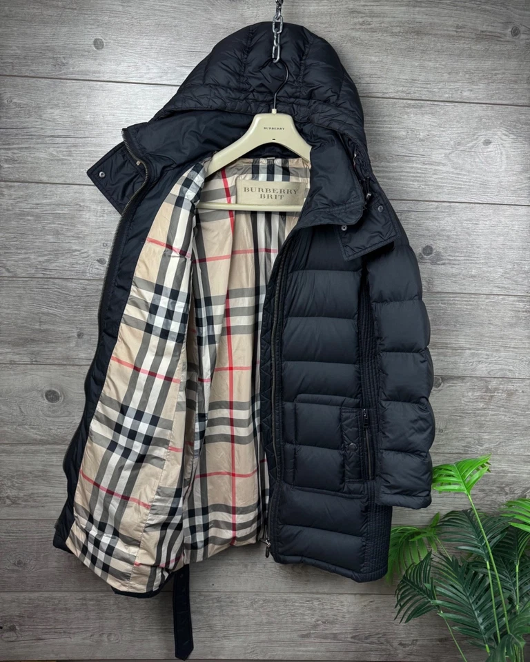 博柏利 Brit 女式 Puffer 夹克羽绒复古 L 码女式 L/US 10/IT 4 — 第 1/4 张图片