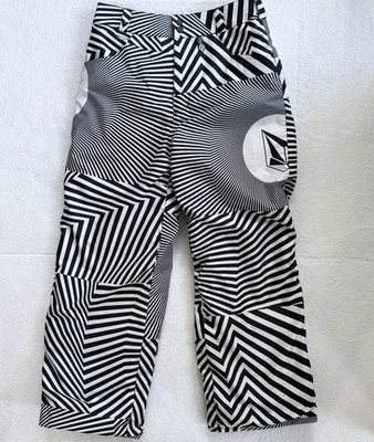 VOLCUM Youth Boys Snowboarding Pants EXTRA LARGE Black White Geometric 10,000mm - Image 1 of 4