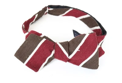 Corbata para hombre Suitsupply ~ 93x7,4 CM rojo-marrón rayas pura seda mariposa Foto 1 de 4