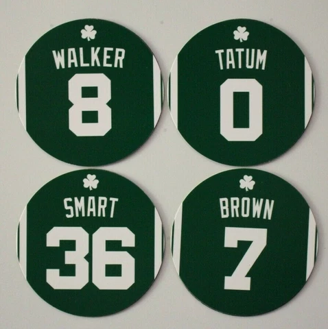Boston Celtics Jersey Fridge Magnets - Jayson Tatum, Jaylen Brown, Kemba Walker Cover