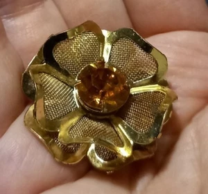 BROOCH FLOWER Fab Glam Stunning Gorgeous VINTAGE 60s 70s VGC - Picture 1 of 4