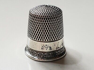 Simons Bros. Sterling Silver Thimble Size 7 No Holes C1890's • 8.99$