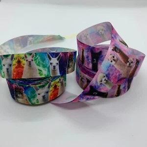 Cinta estampada animal Lama drama grosgrain 7/8" 22 mm - Imagen 1 de 3