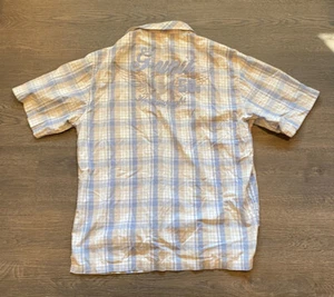 Vintage G Unit Blue Plaid Short Sleeve Button Front Shirt Men’s XL - Picture 1 of 6