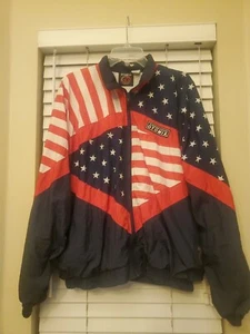 Vintage OTOMIX L USA Volleyball Full Zip Warm Up Stars and Stripes Jacket 90s - Picture 1 of 7