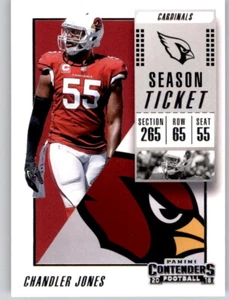 2018 Contenders Season Ticket Chandler Jones NFL PWE Base Card Cardinals #96 - Picture 1 of 2